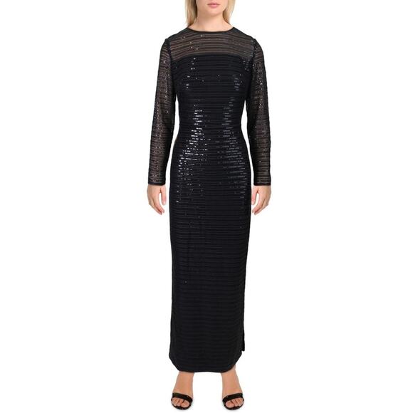 Ralph Lauren Black Sequin Evening Gown, “Prudelle”, Size 6, NWT! - Picture 1 of 5